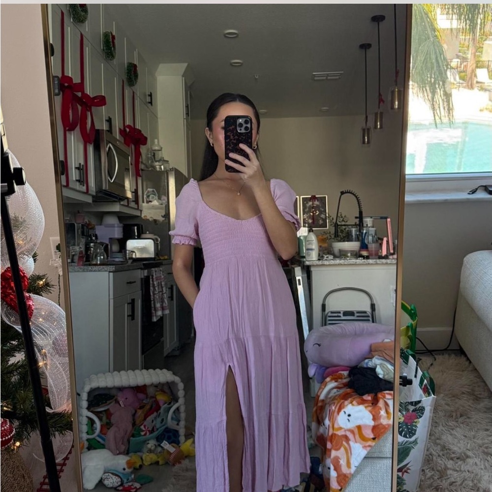 Smocked pink maxi